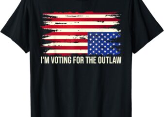 Upside Down American Flag Distress I’m Voting for The Outlaw T-Shirt