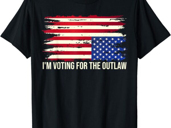 Upside down american flag distress i’m voting for the outlaw t-shirt