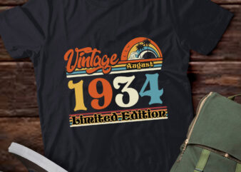 Vintage August 1934, 50th birthday, Est 1934, Birthday gift, Born In August, 1934 t shirt vector art