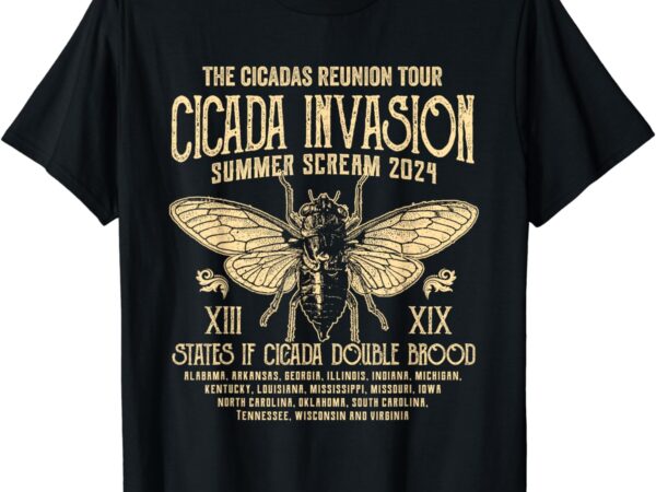 Vintage cicada reunion tour 2024 xiii xix entomological t-shirt