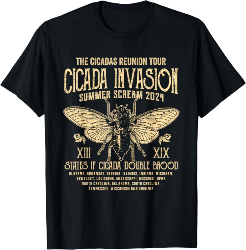 Vintage Cicada Reunion Tour 2024 XIII XIX Entomological T-Shirt