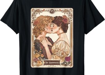 Vintage Lesbian Pride Tarot Card And They Were Roommates T-Shirt