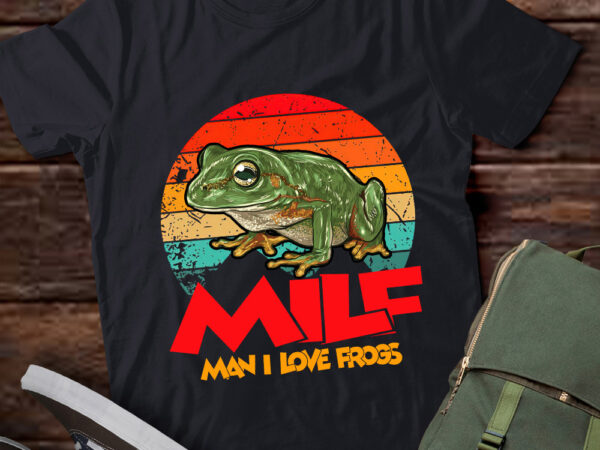 Vintage milf man i love frogs funny saying frog ltsd t shirt vector art