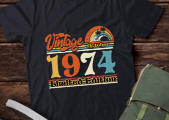 Vintage October 1974, 50th birthday, Est 1974, Birthday gift, Born In October, 1974 t shirt vector art