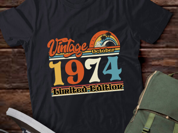 Vintage october 1974, 50th birthday, est 1974, birthday gift, born in october, 1974 t shirt vector art