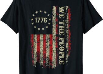 Vintage Old American Flag 1776 We The People 4th Of July T-Shirt