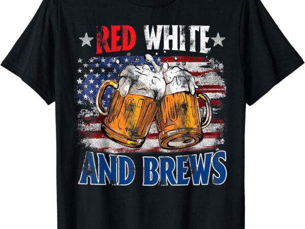 Vintage usa beer drinking fourth of july red white and brew t-shirt