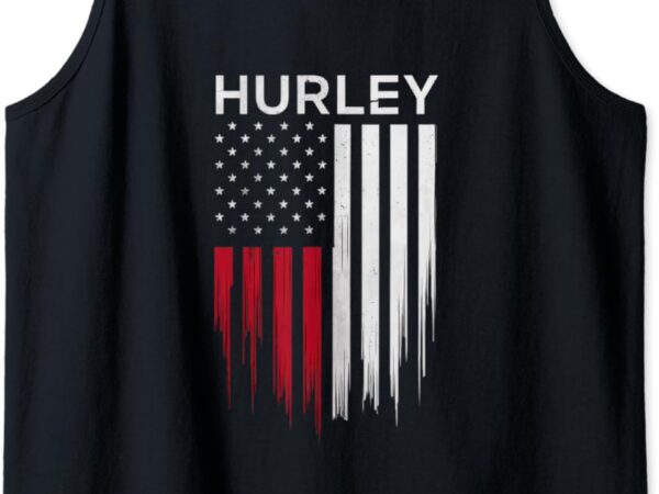 Vintage hurley ny patriotic american flag tank top t shirt vector art