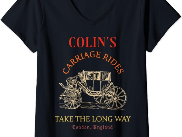 Womens colin’s carriage rides take the long way v-neck t-shirt