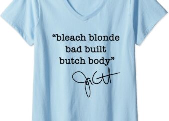 Womens bleach blonde bad built butch body – jasmine crockett V-Neck T-Shirt