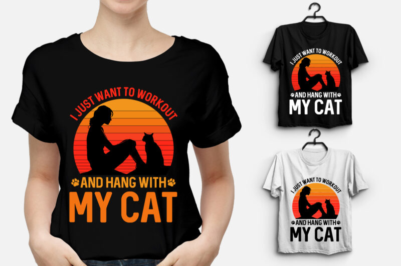 Workout with My Cat T-Shirt Design