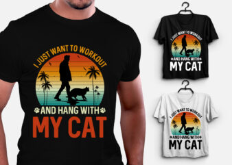 Workout with My Cat T-Shirt Design T-Shirt Design