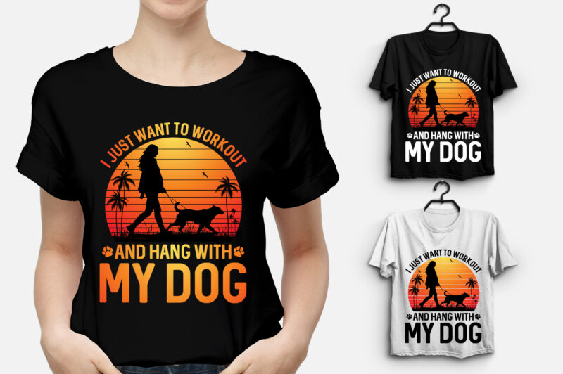 Workout with My Dog T-Shirt Design