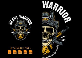 Silent warrior t shirt design