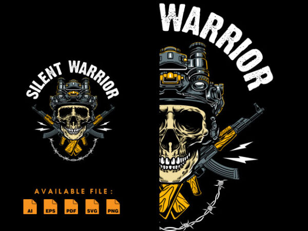 Silent warrior t shirt design