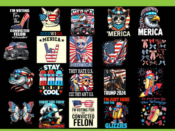 Bundle 4th of july png, cat merica png, eagle 4th of july png t shirt template