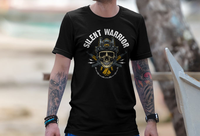 Silent warrior t shirt design