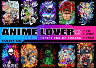 Populer anime lover part 28 tshirt design bundle illustration