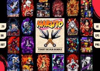 20 naruto artworks for tshirt design bundle illustration