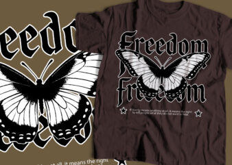 freedom streetwear butterfly design