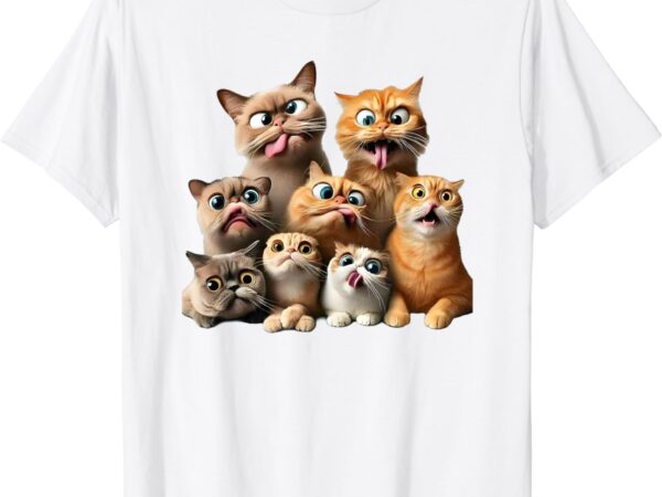 Funny cat art print t-shirt