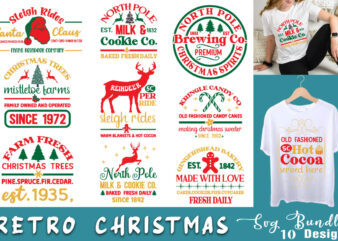 Retro Christmas T-shirt Bundle Retro Christmas Svg Bundle