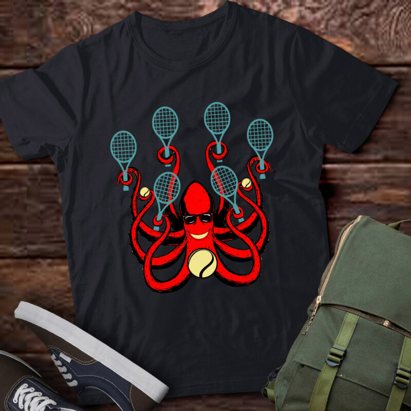 tennis Octopus Cool Art For Men Women Sport T-Shirt ltsp