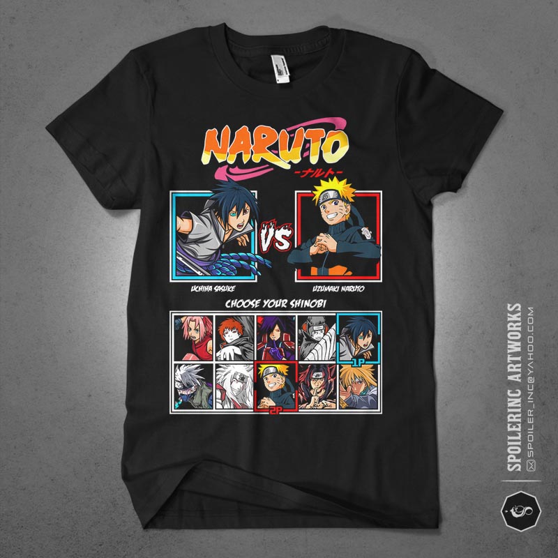 20 naruto artworks for tshirt design bundle illustration