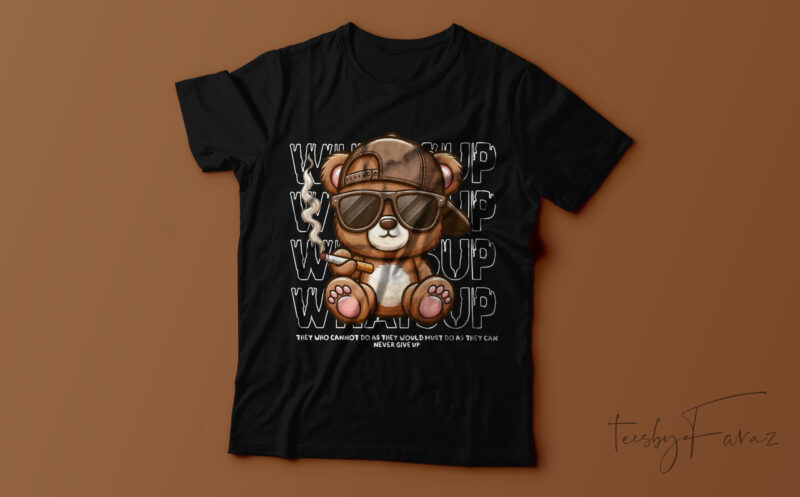 A bear-themed t-shirt design.