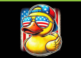 4th Of July Patriotic Rubber Duck USA Flag PNG, Duck 4TH Of July PNG