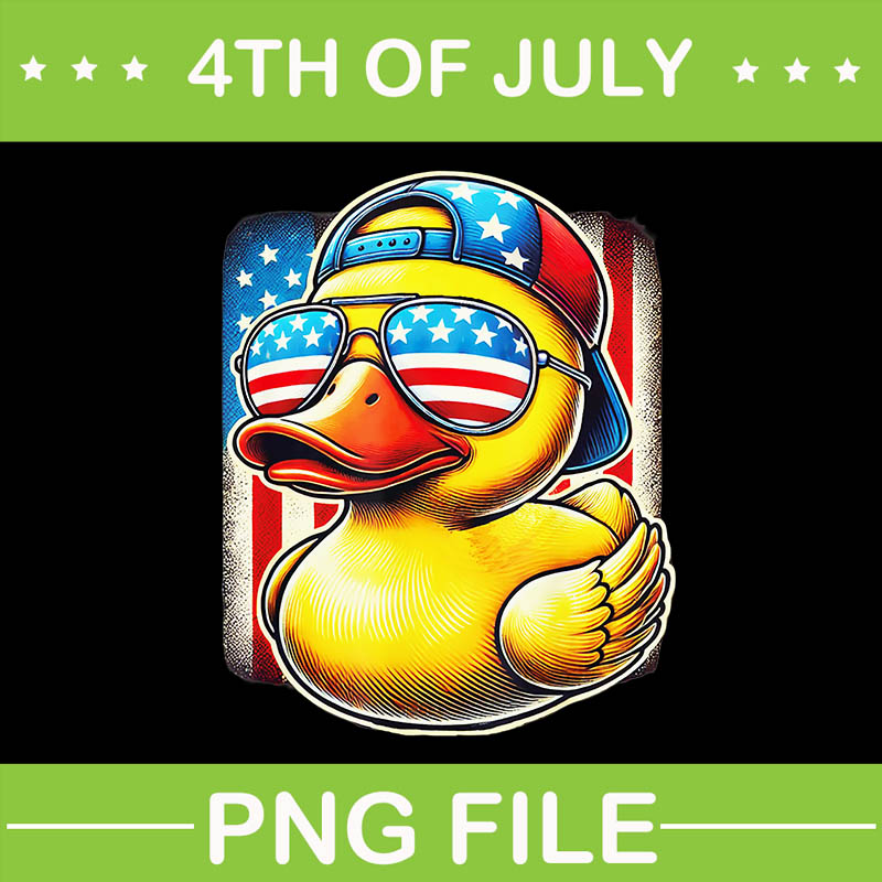 4th Of July Patriotic Rubber Duck USA Flag PNG, Duck 4TH Of July PNG