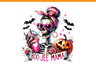 Boo-Jee Mama Skeleton PNG, Spooky Season Jack O Lantern Halloween PNG