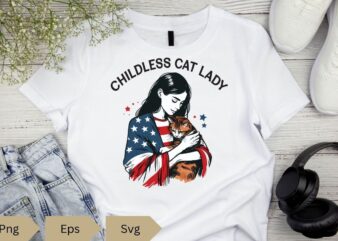 Funny Childless Cat Lady Vote T-shirt design vector