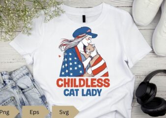 Funny Childless Cat Lady Vote T-shirt design vector