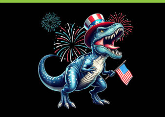 Dinosaur 4th of July PNG, Dino T Rex 4TH Of July PNG