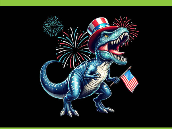 Dinosaur 4th of july png, dino t rex 4th of july png t shirt vector illustration