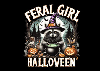 Feral girl halloween raccoon witch vibes png, raccoon witch png