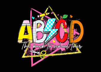 ABCD The Back To School Tour PNG, Back To School PNG t shirt vector