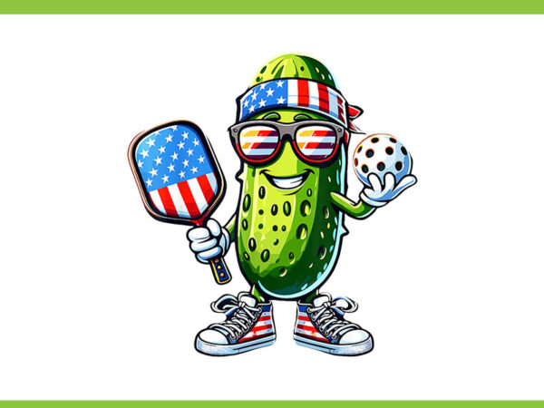 Pickle playing 4th of july png, pickleball paddle 4th of july png t shirt illustration