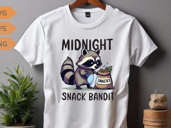 Midnight snack bandit funny raccoon lovers t-shirt, trash panda shirt, vintage 90s gag shirt, funny cute shirt, funny raccoon quote, raccoon