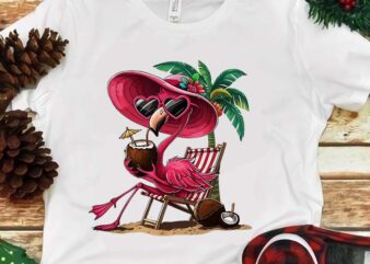 Palm Flamingo Pink Beach Tree Summer Vacation PNG