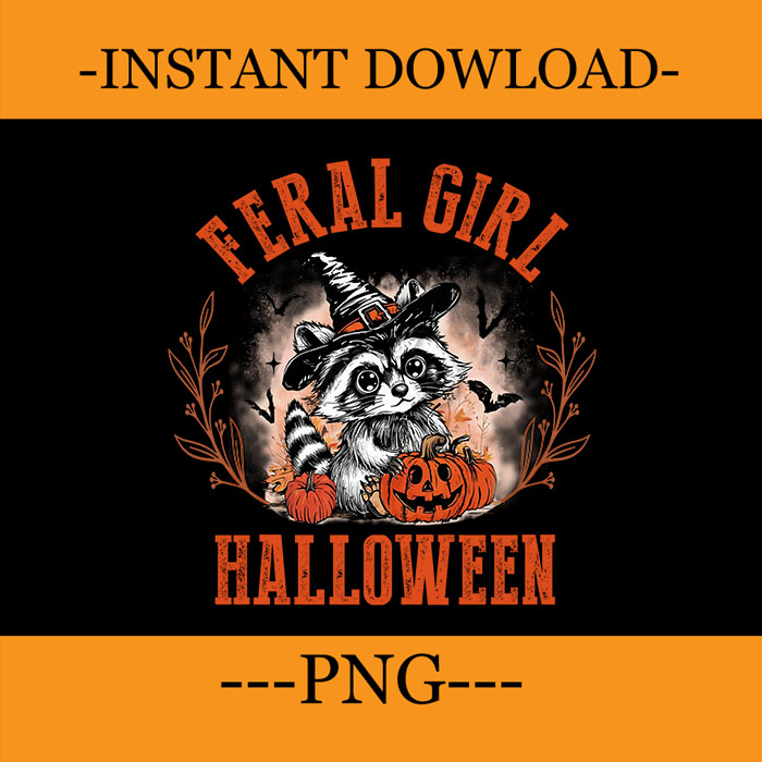 Feral Girl Halloween Raccoon PNG, Raccoon Witch PNG, Raccoon Halloween PNG