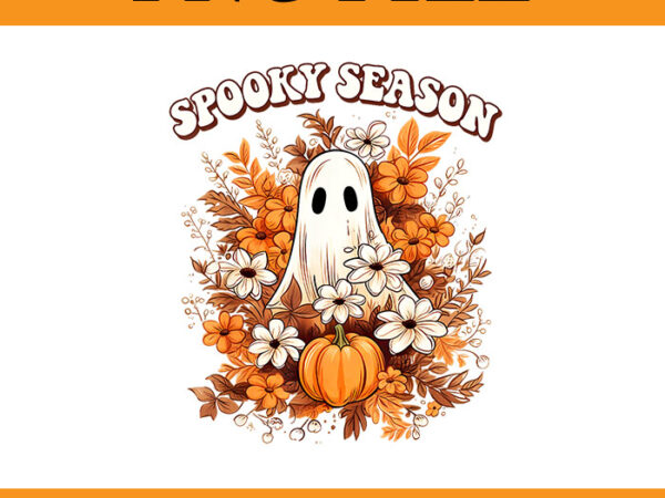 Spooky season pumpkin fall autumn png, spooky season ghost png t shirt template vector