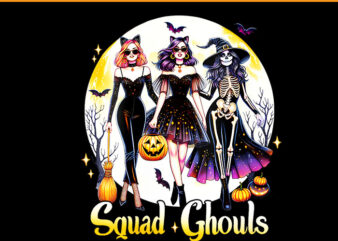 Retro Squad Ghouls Spooky Witches PNG, Squad Ghouls Horror Characters PNG