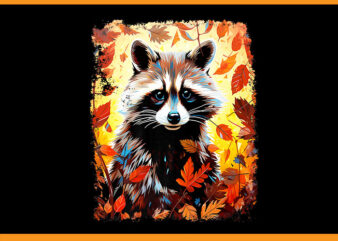 Feral Girl Fall Raccoon Autumn PNG t shirt graphic design