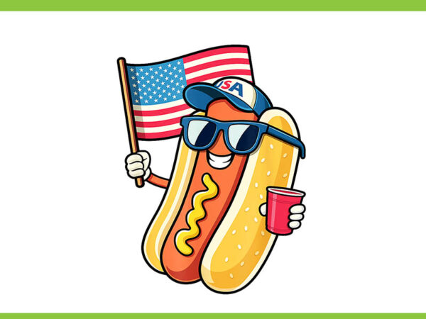 4th of july hotdog png, hot dog flag usa png