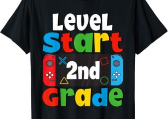 2nd Grade Level Start First Day of 2nd Grade Gaming T-Shirt