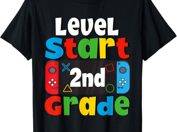 2nd grade level start first day of 2nd grade gaming t-shirt