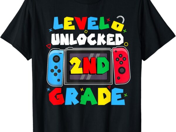 2nd grade level unlocked video game back to school boys t-shirt