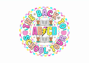 ABCD The Back To School Tour PNG, Back To School PNG t shirt vector